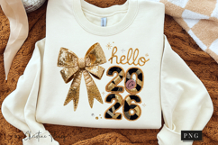 Gold Coquette Hello 2026 PNG Product Image 3