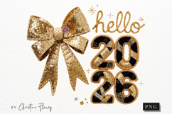 Gold Coquette Hello 2026 PNG Product Image 5