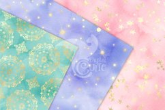Gold Fantasy Watercolor Digital Paper Product Image 4