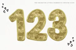Gold Faux Embroidered Sequin Alphabet PNG | Sublimation PNG Product Image 3
