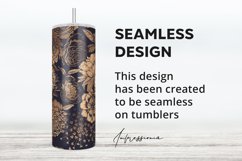 Gold Flowers on Dark Tumbler Sublimation PNG Design for Moms Product Image 2
