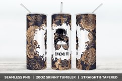 Gold Flowers on Dark Tumbler Sublimation PNG Design for Moms