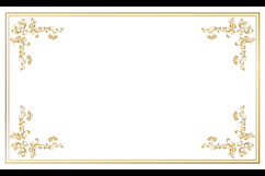 Gold frame floral border ornament element isolated Product Image 2