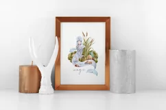 Watercolor mermaid t-shirt sublimation design / clipart Product Image 4