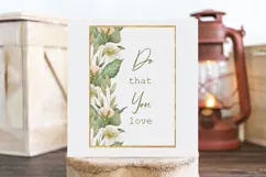 Gold frame PNG | Frame with flowers and leaves Product Image 2