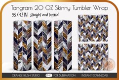 Gold Glitter Chevron Skinny Tumbler 20 Oz Herringbone Wrap 1