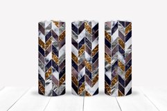 Gold Glitter Chevron Skinny Tumbler 20 Oz Herringbone Wrap 3