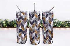 Gold Glitter Chevron Skinny Tumbler 20 Oz Herringbone Wrap 2