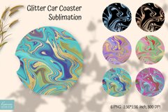 gold glitter colorful ink car coaster sublimation