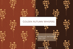 Gold Glitter Floral Seamless Patterns Set Product Image 1