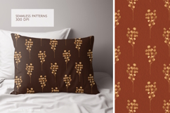 Gold Glitter Floral Seamless Patterns Set Product Image 2