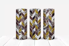 Gold Glitter Geometric Tumbler Wrap PNG Chevron Pattern 3