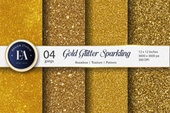 Metallic Gold Glitter Shiny Seamless Texture Digital Paper Product Image 1