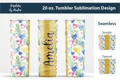 Gold Heart Add Your Name Tumbler Wrap for sublimation