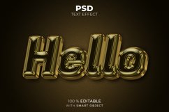 Gold Hello 3D editable text effect Product Image 1