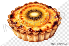 Gold Kiwi Crumble Bar PNG Clipart Watercolor Dessert Illust Product Image 1