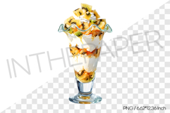 Gold Kiwi Parfait PNG Clipart Watercolor Dessert Illust Product Image 1
