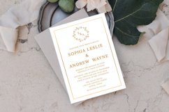 Gold Leafy Crest Monogram Wedding Invitation Product Image 1