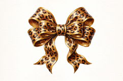 Gold Leopard Print Bow Png Product Image 1