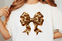 Gold Leopard Print Bow Png Product Image 3