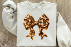 Gold Leopard Print Bow Png Product Image 4
