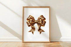 Gold Leopard Print Bow Png Product Image 5