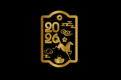 Gold lunar new year 2026 design clipart Product Image 1
