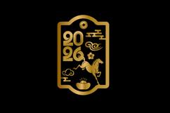 Gold lunar new year 2026 design clipart Product Image 2