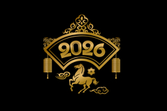 Gold lunar new year 2026 design vector for print, decoration Product Image 2