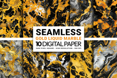 Seamless Gold Liquid Marble Digital Paper Pack Product Image 1