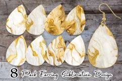 Earring teardrop sublimation design Gold Marble Textures Product Image 1