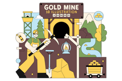 10 Gold Mine Industry Illustration Product Image 1