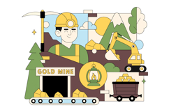10 Gold Mine Industry Illustration Product Image 4