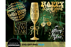 Christmas New Years Bundle Gold Sublimation SVG PNG Product Image 7