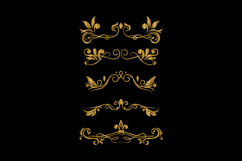 Gold ornament set on black background of decorative element Product Image 1
