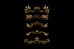 Gold ornament set on black background of decorative element Product Image 2