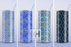Gold &amp; blue skinny tumbler wrap sublimation bundle Product Image 4