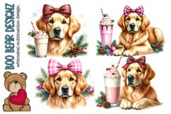 Christmas Golden Retriever Clipart Product Image 1