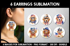 96 Patriotic Animals Earrings I Round Earrings Sublimation Product Image 12