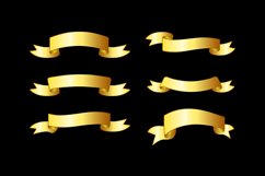 gold ribbon banner design collection Product Image 1