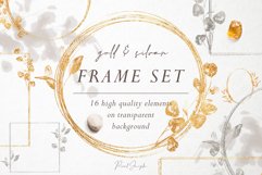 Gold &amp; Silver Floral Frames - PNG Overlays Product Image 1