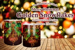 Golden Snowflakes Merry Christmas 11oz &amp; 15oz Mug Wrap Product Image 1