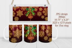 Golden Snowflakes Merry Christmas 11oz &amp; 15oz Mug Wrap Product Image 3