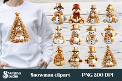 Gold snowman clipart bundle design, Christmas snowman sublimation design bundle, Christmas snowman t shirt design.