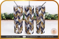 Gold Tangram Skinny Tumbler Wrap Design Marble Siblimation 1