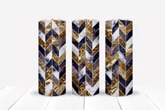 Gold Tangram Skinny Tumbler Wrap Design Marble Siblimation 3