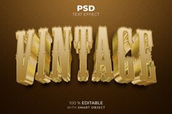 Gold Vintage 3D editable text effect Product Image 1