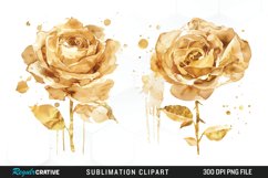 Watercolor Gold Elegant Flowers Exquisite Clipart Product Image 1