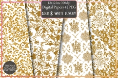 Gold &amp; White Luxury Christmas Pattern Product Image 1
