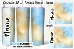 Blue and Gold 20 oz Seamless Tumbler Sublimation Wrap Product Image 1